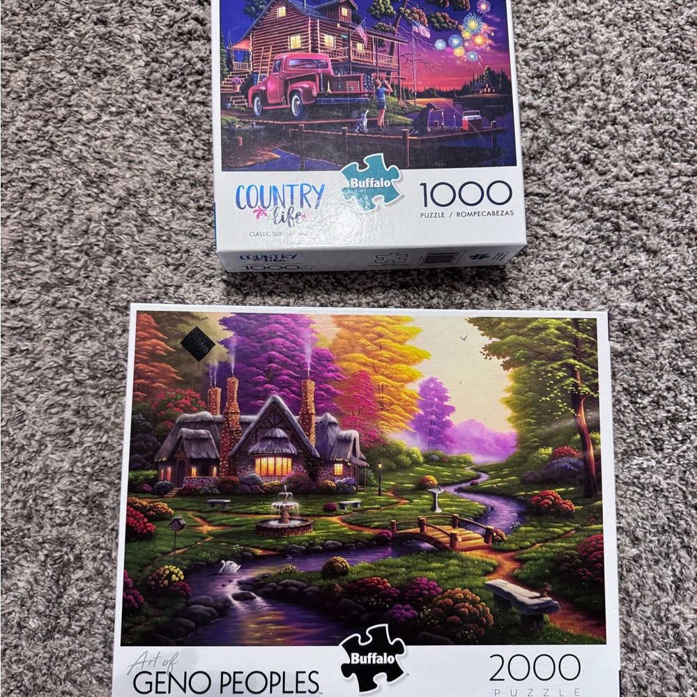 Buffalo Geno Peoples Puzzle Set - 1000 and 2000 pieces Never Opened